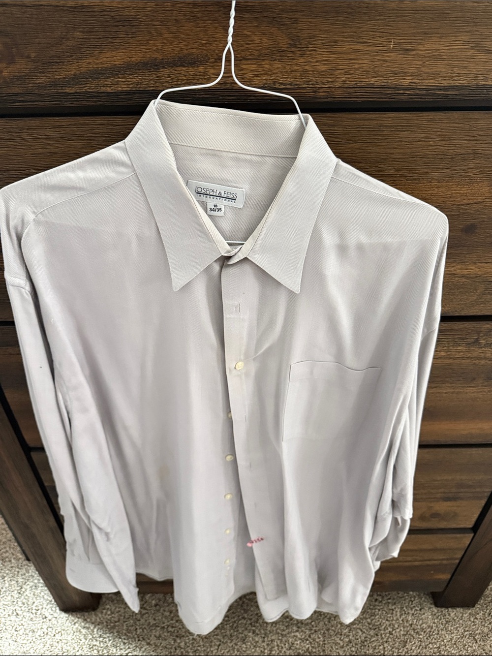 Joseph & Feiss Men's Light Gray Long Sleeve Dress Shirt